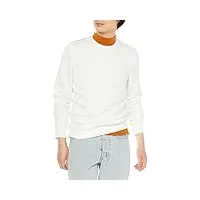 amazon essentials sweat-shirt à col rond en polaire (grandes tailles disponibles) homme, blanc cassé, m