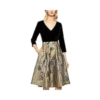apart fashion jacquard dress robe de soirée, multicolore (gold-multicolor gold-multicolor), 44 (taille fabricant: 42) femme