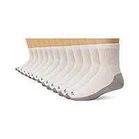 dickies dri-tech lot de 4 chaussettes anti-humidité, blanc (12 paires), 12-15 homme