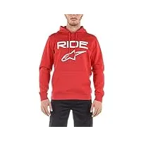 alpinestars logo pull homme ride 2.0 fleece rouge/white fr : m (taille fabricant : m)