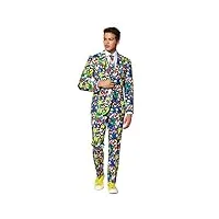 opposuits crazy prom suits for men – super mario – comes with jacket, pants and tie in funny designs costume d39homme, multicolore, 40 homme