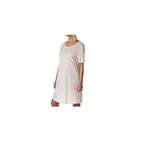 hanro cotton deluxe nachthemd 1/2 arm 90 cm chemise de nuit, rose (crystal pink 071334), m femme
