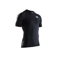 x-bionic invent 4.0 run speed chemise homme, opal black/arctic white, fr : 2xl (taille fabricant : xxl)