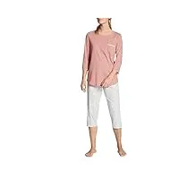 calida pyjama manches longues sweet dreams 100% coton interlock (rose bud)