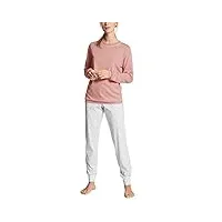 calida pyjama long sweet dreams 100% coton interlock (rose bud)