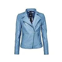 maze veste en cuir sally pour femme, bleu clair, xxxl