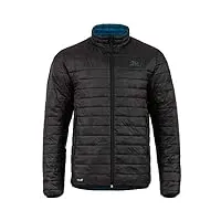 highlander veste isolante réversible en duvet synthétique - coll - veste légère et coupe-vent avec garnissage techloft (noir/bleu pétrole, xs)