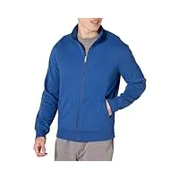 amazon essentials sweat-shirt à col montant en molleton, à fermeture Éclair intégrale homme, bleu, xxl