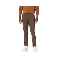 amazon essentials pantalon chino en tissu stretch confortable délavé coupe skinny (déjà goodthreads) homme, brun, 35w / 34l