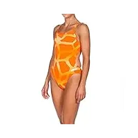 arena maillot de bain une pièce spider challenge back maxlife pour femme, femme, maillot une pièce, 000336, orange araignée., 26
