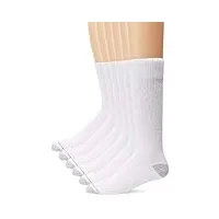 hanes freshiq cushion crew chaussettes pour homme, blanc, shoe size: 6-12 (3 pcks of 6 = 18 pairs)