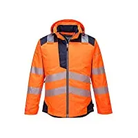 portwest homme pw-t400onrm manteau de travail, orange, bleu marine foncé, m eu