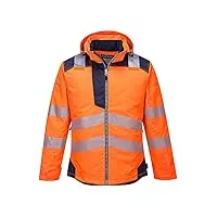 portwest homme pw-t400onrl manteau de travail, orange, bleu marine foncé, l eu