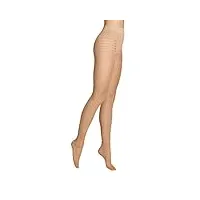item m6 - invisible stripes panty tights femme | collants invisibles avec motif à rayures au look 15 deniers (poudré, s court, s)