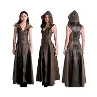 black sugar manteau femme arc fleche medieval tunique déguisement robe ensemble lacet steampunk moyen age (l)