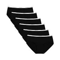 innersy shorty femme coton Élastique culottes noires taille basse sous vetements sport lot de 6 (l, noir)