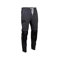 lma lebeurre - pantalon de travail bicolore moletton 320 gr - gamme dynamics - techno - gris-noir - 1601
