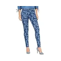 michael michael kors women's floral-print stretch skinny jeans, regular & petite sizes, antique wash (2p)