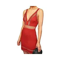 free people $250 womens new 1729 red crochet inset body con dress 8 b+b