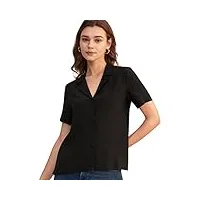 lilysilk chemise soie pour femme col v manches courtes chemisier basique fluide xl noir