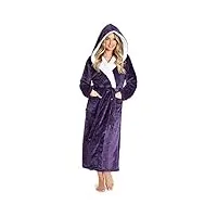citycomfort robe de chambre de luxe doux peignoir en peluche housecoat waterfall lounge style peignoir (l, chatoyer violet)