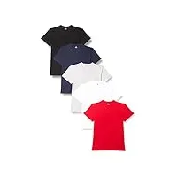 lower east t-shirt avec col en v, hommes, noir/vert/bleu marine/rouge/gris chiné/blanc (lot de 10), s