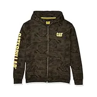 caterpillar sweat à capuche entièrement zippé sweatshirt, camouflage nocturne, xxxl homme