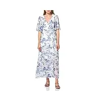 marque amazon - truth & fable robe longue portefeuille en mousseline femme, multicolore (tiger print), 44, label:xl