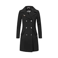 marikoo nanakoo manteau d'hiver trench style parka pour femme noir s