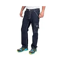 goodyear workwear hommes vêtements multi poche cargo travail carpenter jeans, stretch utilitaire denim blue, 36" taille jambe régulière (31")