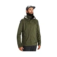 marmot precip eco jacket f22 imperméable, veste de pluie homme, hardshell, coupe vent, respirant, vert (nori), l