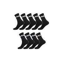 fila chaussettes sport homme respirant, socquettes homme, ultra-doux, running (lot de 9), noir, 43/46