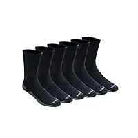 dickies men's multi-pack dri-tech 2.0 moisture control heel-lock crew socks chaussettes lssige, noir, taille unique homme