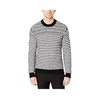 michael kors mens striped pullover sweater, multicoloured, x-large black