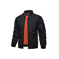 kefitevd hommes casual veste de vol vestes chaud moto baseball sport manteau militaire armée biker vestes - noir - 3xl/étiquette taille 4xl