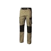 velilla 103020b; pantalon bi-colore multipoches; couleur beige sable et noir; taille 52