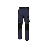 velilla 103020b; pantalon bi-colore multipoches; couleur bleu navy et noir; taille 42