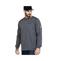 ariat men's fr air crew t-shirt charcoal heather size xl