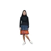 jupe plissée à carreaux 100% tissé à la main robe unique femmes boho vintage #132