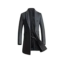 ftcayanz manteau homme laine trench classique business parka décontracté mi-longue duffle-coat gris m