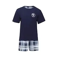 timone pyjama ensemble haut et bas vêtements d'intérieur homme ti30-108(navy bleu/carreaux9555408, m)