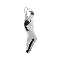 strongant salopette de travail berlin femme, pantalon de peintre élastique, poches pour genouillère - blanc-noir/couture blanche 32