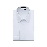 hisdern chemise de ville formelle pour hommes a manches longues en coton blanc boutonne avec des chemises coupe classique pour hommes - l
