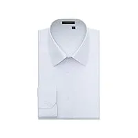 hisdern chemise de ville formelle pour hommes a manches longues en coton blanc boutonne avec des chemises coupe classique pour hommes - taille xl - couleur blanc