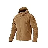 eklentson vestes d'hiver pour hommes hoodies zip up randonnée cyclisme sports de plein air veste coupe-vent en polaire - sable - m