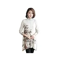 hangerfeng robe imprimé laine tricot stretch mock neck pull long slim pull multi taille jupe beige