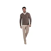 1stamerican made in italy pull-over 100% cashmere col v pour homme à manches longues