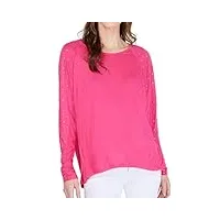 michael michael kors ladies studded-sleeve top large l electric pink