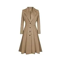 susenstone manteau femme grand taille hiver chaud long elegant trench coat manche longues mode pas cher veste fille en laine duffle trench coat