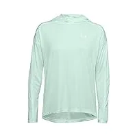 under armour sweat à capuche tech twist graphic t-shirt à manches longues femme seaglass blue/white (403) fr: l (taille fabricant: lg)